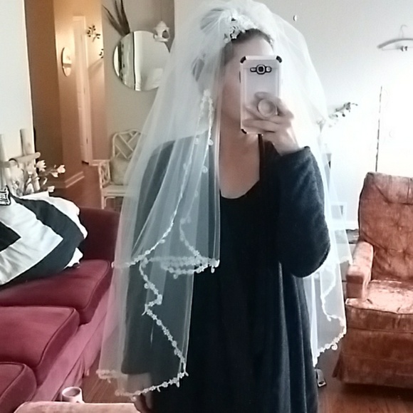 3 Layer wedding Veil Vintage (white) - Picture 8 of 12